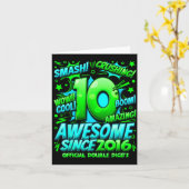 Double Digits 10 Year Old Boys 10th Birthday Boy Kaart (Gele Bloem)
