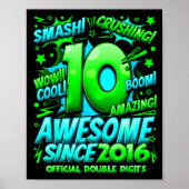 Double Digits 10 Year Old Boys 10th Birthday Boy  Poster (Voorkant)