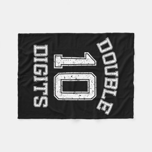 Double Digits 10th Birthday 10 Year Old Fleece Deken (Voorkant (Horizontaal))