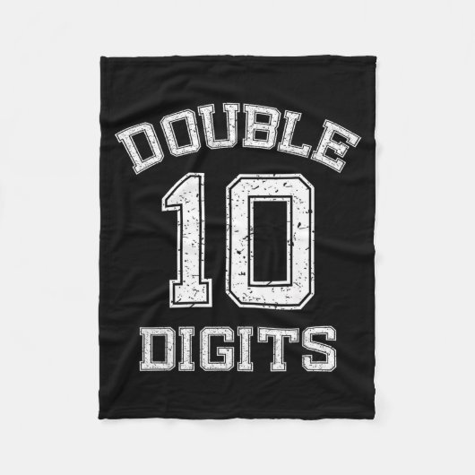 Double Digits 10th Birthday 10 Year Old Fleece Deken (Voorkant)