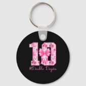 Double Digits 10th Birthday Girl Nk Coquette Bow 1 Sleutelhanger (Voorkant)