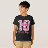 Double Digits 10th Birthday Girl Nk Coquette Bow 1 T-shirt (Voorkant volledig)
