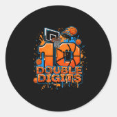 Double Digits Birthday 10 Year Old Boy Basketball Ronde Sticker (Voorkant)