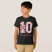 Double Digits Birthday Girl 10th Nk Coquette Bow F T-shirt (Voorkant volledig)