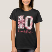 Double Digits Birthday Girl 10th Nk Coquette Bow F T-shirt (Voorkant)