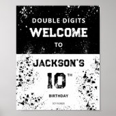 Double Digits Boys 10th Birthday Welcome Sign Poster (Voorkant)