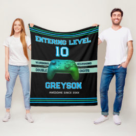 Double digits! Perfect Ten Year old Birthday  Flee Fleece Deken