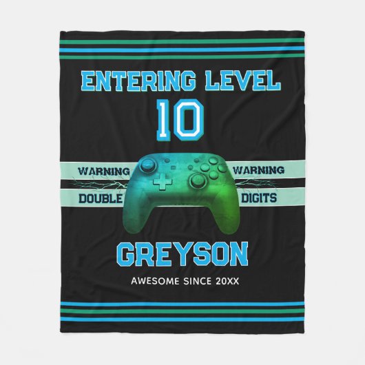 Double digits! Perfect Ten Year old Birthday Flee Fleece Deken (Voorkant)