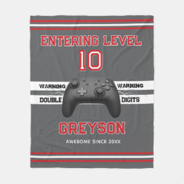 Double digits! Perfect Ten Year old Birthday  Flee Fleece Deken