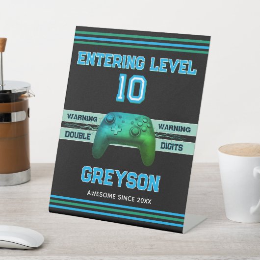 Double digits! Perfect Ten Year old Birthday  Reclamebord Met Voetstuk (Insitu)