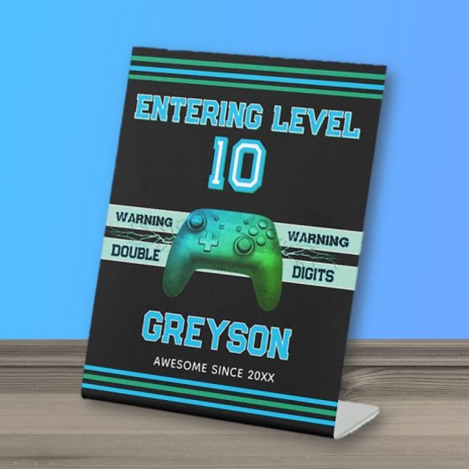 Double digits! Perfect Ten Year old Birthday  Reclamebord Met Voetstuk