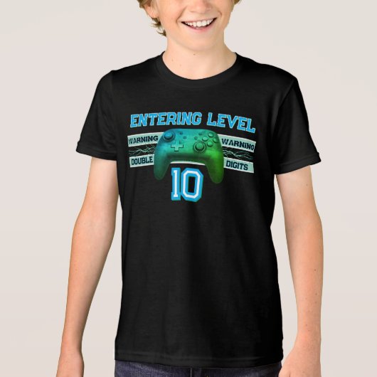 Double digits! Perfect Ten Year old Birthday Tri-Blend Shirt (Voorkant)
