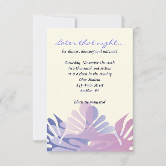 Double Doves B'nai Mitzvah Invitation Party Card Kaart (Voorkant)