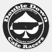 Double Down Cafe Racers Sticker (Voorkant)