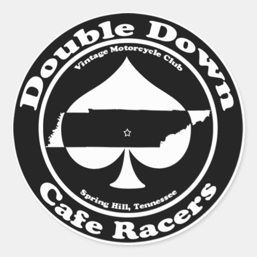 Double Down Cafe Racers Sticker (Voorkant)