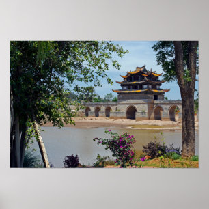 Double Dragon Bridge, Chenguan, Yunnan - China Poster