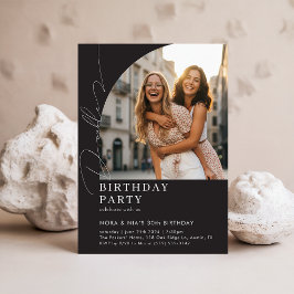 Double Dual Joint Celebration Photo Birthday Party Kaart