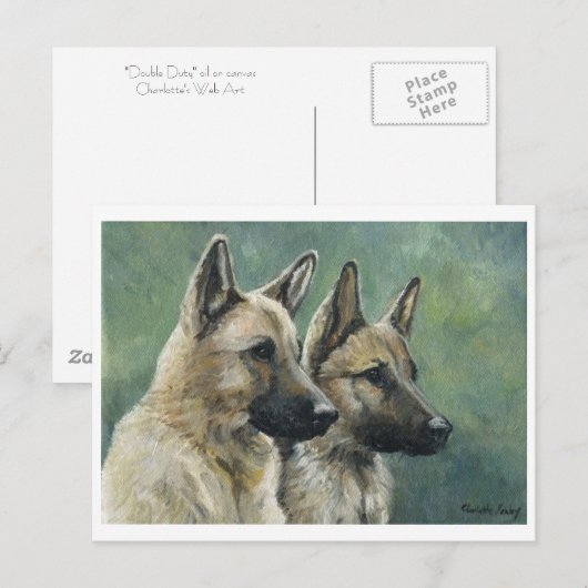 "Double Duty" Duitse Briefkaarten voor herderskuns (Voorkant / Achterkant)