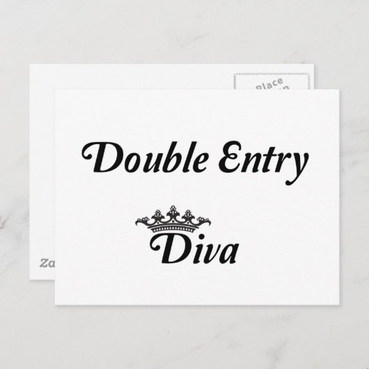 Double Entry Diva Briefkaart (Voorkant / Achterkant)