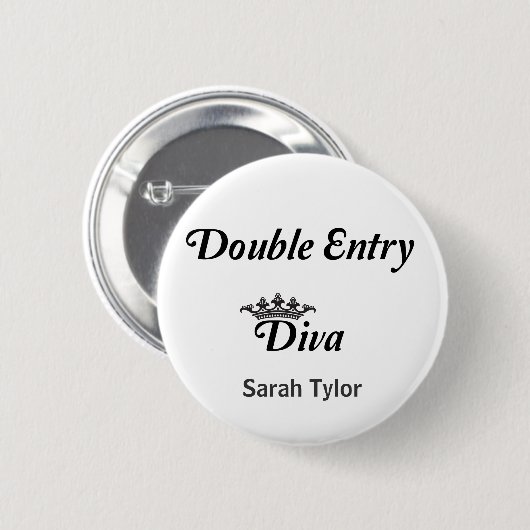 Double Entry Diva Ronde Button 5,7 Cm (Voorkant /achterkant)