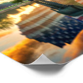 Double Exposue of USA Map and Landscape Poster (Hoek)