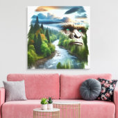 Double Exposure Bigfoot in Nature Canvas Afdruk (Insitu (Woonkamer))