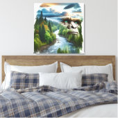 Double Exposure Bigfoot in Nature Canvas Afdruk (Insitu (Slaapkamer))