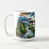 Double Exposure Bigfoot in Nature Personalized Koffiemok (Links)