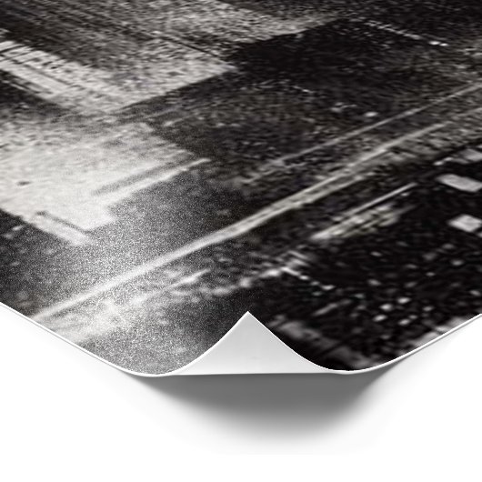 Double Exposure Girl en City Skyline, zwart en wit Foto Afdruk (Hoek)