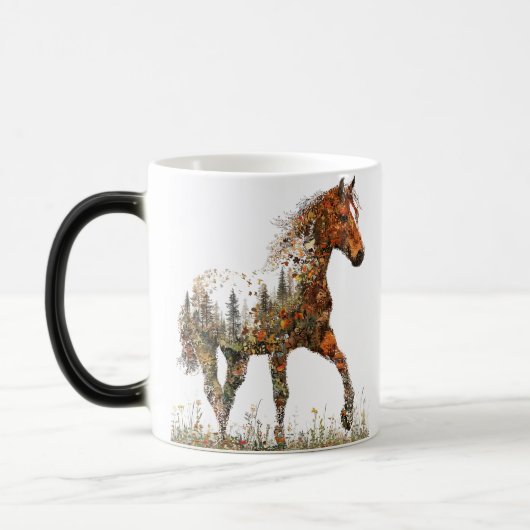 Double Exposure Horse Mug–Forest and Freedom Magische Mok (Links)