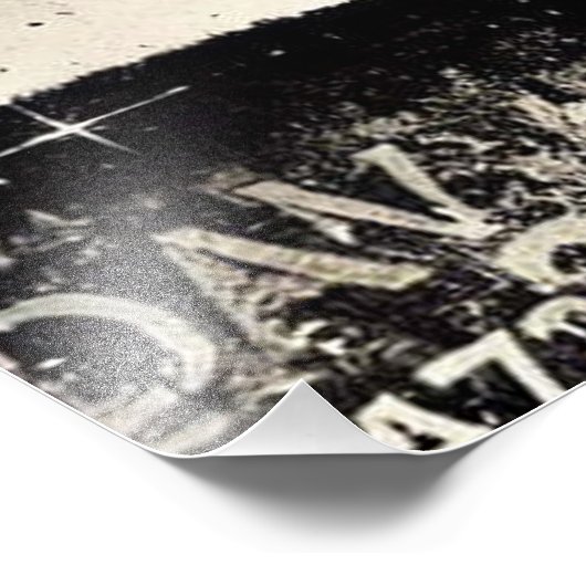 Double Exposure Man Portret met cijfers letters Foto Afdruk (Hoek)