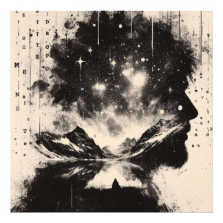 Double Exposure Man Profiel City Skyline Foto Afdruk