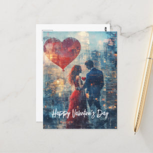 Double Exposure Paar in de liefde Valentijn Briefkaart