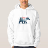 Double Exposure Polar Bear Silhouette Landscape Hoodie (Voorkant)