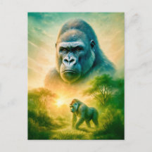 Double Exposure Portret van de berggorilla