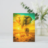 Double Exposure Portret van een Afrikaanse olifant Feestdagenkaart (Staand voorkant)