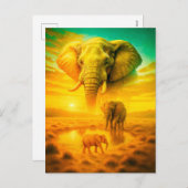 Double Exposure Portret van een Afrikaanse olifant Feestdagenkaart (Voorkant / Achterkant)