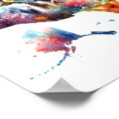 Double Exposure USA Kaart en Dieren Poster (Hoek)