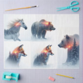 Double exposure Wild animal bundle Tissuepapier (Craft)
