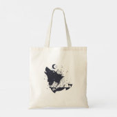 Double Exposure Wolf Canvas tas, Wolf berg Tote Bag (Achterkant)