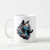 Double Exposure Wolf en Natuur landschap Koffiemok (Links)