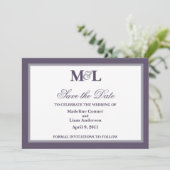 Double Frame Save The Date Aankondiging-pruim Kaart (Staand voorkant)
