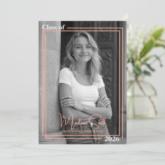 Double Framed Afstuderen Aankondiging (Staand voorkant)