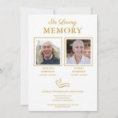 Double Funeral Memorial Foto Gold Script Kaart (Voorkant)