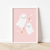 Double Ghost Pink Halloween Poster