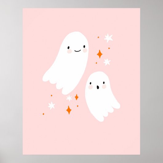 Double Ghost Pink Halloween Poster (Voorkant)
