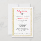 Double Gold Trim - 3x5 Baby shower Uitnodiging (Voorkant)