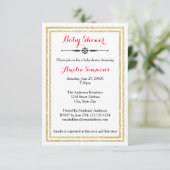 Double Gold Trim - 3x5 Baby shower Uitnodiging (Staand voorkant)