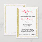 Double Gold Trim - 3x5 Baby shower Uitnodiging (Voorkant / Achterkant)