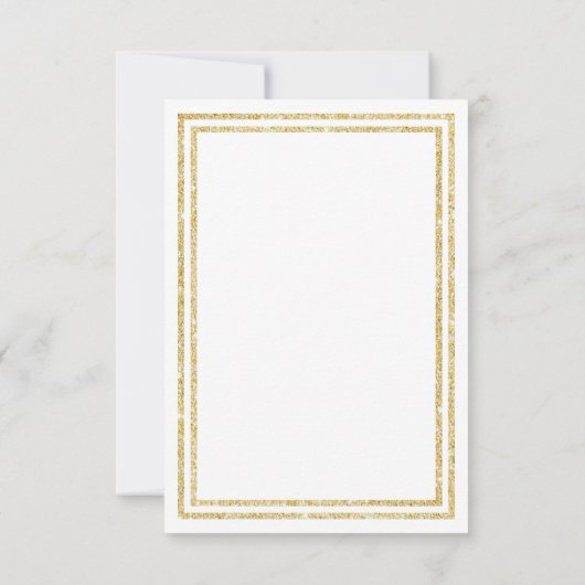 Double Gold Trim - 3x5 Baby shower Uitnodiging (Achterkant)